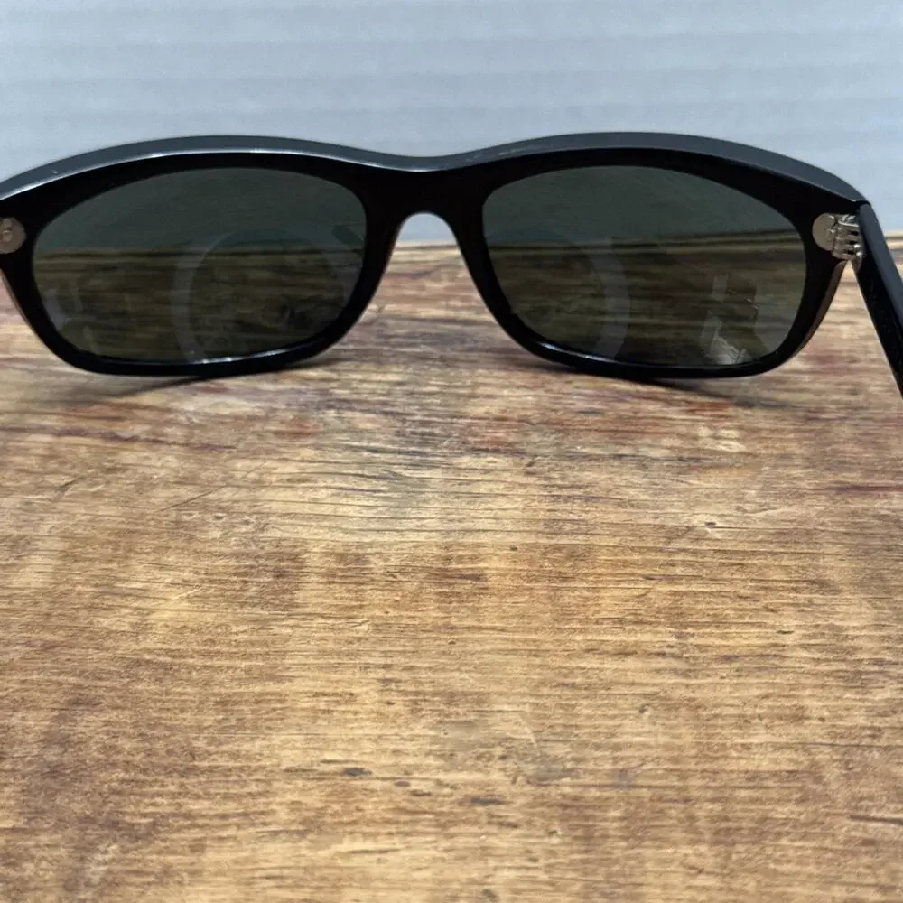 Vintage B&L Ray-Ban Balorama Sunglasses Black USA Wraparound w/ Case Dirty Harry